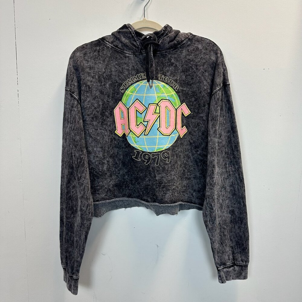 ACDC Cropped Hooded Sweatshirt Large